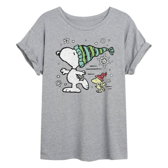 Peanuts - Snoopy Woodstock Skate - Juniors Ideal Flowy Muscle T-Shirt