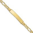 thumbnail image 3 of 10K Yellow Gold Semi-solid Figaro Link ID Bracelet, 3 of 5