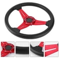thumbnail image 4 of Universal Racing Steering Wheel, 14Inch 6 Bolt Anti Slip PU and Aluminum Gaming Steering Wheel with Horn Button for Racing / Car Sim Driving / JDM Sports Racing Steering Wheel, 4 of 7