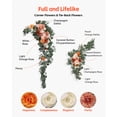 thumbnail image 5 of KFFKFF Artificial Wedding Arch Flowers Kit, Orange Floral Set with Drapes (Pack of 5) - Includes 2 Floral Arrangements and 3 Sheer Drapes for Ceremony, Reception, and Backdrop Decoration, 5 of 9