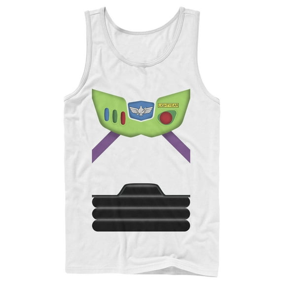 Men's Toy Story Buzz Lightyear Costume Tee Tank Top White Large