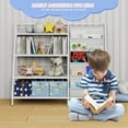 thumbnail image 4 of NACHES Kids Bookshelf and Toy Stroage Organizer Childrens Metal Bookcase Toddler Book Display Rack for Kids Room, Nursery, Bedroom, Play Room (White), 4 of 18