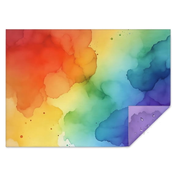 Rainbow Tie Dye Ink Pattern Rectangle Tablecloth 60"x84",Waterproof Polyester Rectangle Table Cloth, Wipeable Spillproof Polyester Tablecloth for Dining, Camping, Indoor and Outdoor