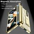 thumbnail image 4 of Compatible Champagne Gold Samsung Galaxy Fold 4 Clear Case Kickstand & Hinge Protection,Electroplating PC Magnet Crystal Case for Samsung Z Fold 4 Case Galaxy Fold 4 Phone Case Screen Protector, 4 of 14