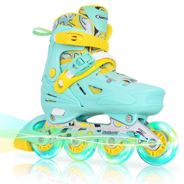 Patines en Línea Ajustables Nattork con Ruedas Luminosas para Niños