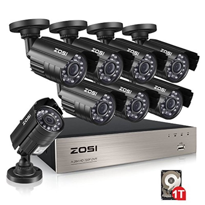 8 Camera CCTV System HD 1080P Home Outdoor Security Kit 8CH DVR with Hard Drive 