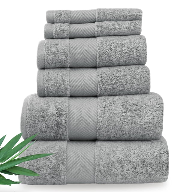 Toallas de baño Alusa Home, 6 piezas, 700 GSM, gris peltre