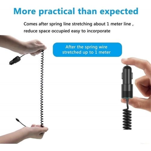 36W Fast Car Charger for Nokia C200/C100 Phone - USB-C Power Adapter Coiled Type-C Cable Extra USB Port DC Socket Quick Charge M1D for Nokia C200/C100 Models