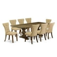 thumbnail image 2 of East West Furniture Lassale 9-piece Wood Dining Room Set in Jacobean Brown, 2 of 6