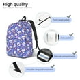 thumbnail image 4 of Naloa flower Skull cartoon Canvas Backpack for Men Women Rucksack Casual Travel Daypack College Tote Satchel Bookbag for Teens-Medium, 4 of 7
