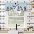 thumbnail image 4 of Christmas Snowman Valances for Windows Xmas Tree Deer Light Blue Winter Snow Scene Rod Pocket Curtain Valance Window Treatment Short Curtains for Kitchen Living Room, 54"x18", 4 of 5