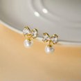 thumbnail image 4 of EOEMY Women 925 Sterling Silver Crystal Bow Drop Dangle Stud Earrings Jewelry-Gold, 4 of 7