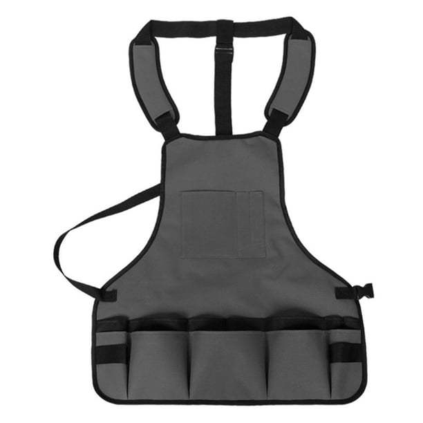 Oxford Paño TRABAJO TRABAJO Delantal A prueba de agua Ajustable Multi-bolsillo Mujeres Hombres Soldadura Babero Crafting Carpinteros Jardinería Hogar Gris Inevent HA059388-02B