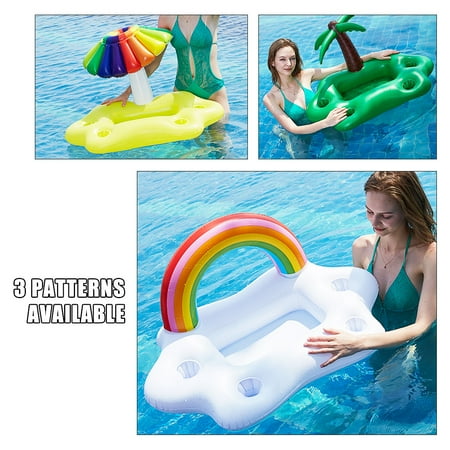 pool inflatable floating swimming beer drink holder cup pattern beach