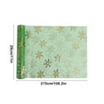 thumbnail image 3 of Neoyler Snowflake Table Runner Christmas Thanksgiving Decorations Washable No Shrinkage Suitable for Daily Dining Parties 108.3x11.0in Green, 3 of 5