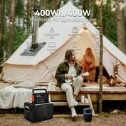 400W Portable Power Station, FlashFish 109200mAh/400Wh Peak 800W Solar Generator With 110V AC Outlet/3 DC Ports/3 USB Ports/LED light, Backup Battery Pack Power Supply for Outdoor Camping Emergency