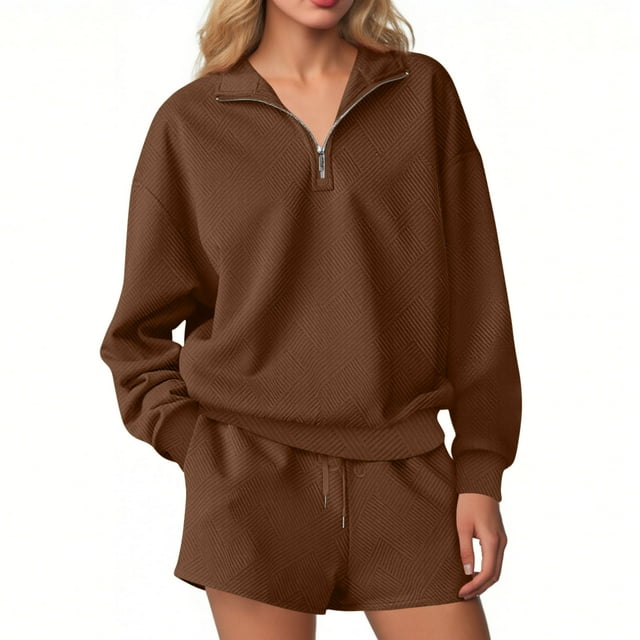 Diufon Womens 2 Piece Outfits Sweat Shorts Sets Oversized Casual Lounge Matching Set Sweatsuit Tracksuit Clothes
