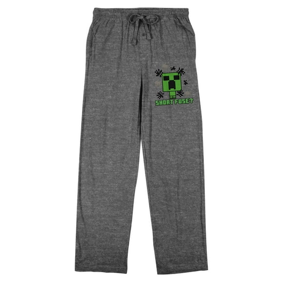 A Minecraft Movie Short Fuse Women's Gray Heather Sleep Pajama Pants-Medium