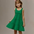 thumbnail image 5 of qolati Toddler Girl's Summer Dresses Boho Strap Casual Sleeveless Tiered Swing Tank Dress 2025 Casual A Line Sundress with Pockets for 4-14 Years, 5 of 7
