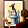 thumbnail image 6 of Doberman Pinscher Dog Canvas Wall Art for Bedroom Living Room Home Decor,Funny Dog Canvas Sitting on The Toilet Animal Pattern Office Artworks, modern wall decor, Ready to Hang, 6 of 6