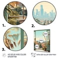 thumbnail image 3 of Designart "Vintage Windows View of Los Angeles IV" Farm Framed Wall Art - Country Green Farm Windows Living Room Framed Canvas Art, 3 of 6