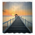 thumbnail image 3 of Ambesonne Nautical Shower Curtain, Wood Path on Beach, 69"Wx75"L, Pale Blue Orange, 3 of 5