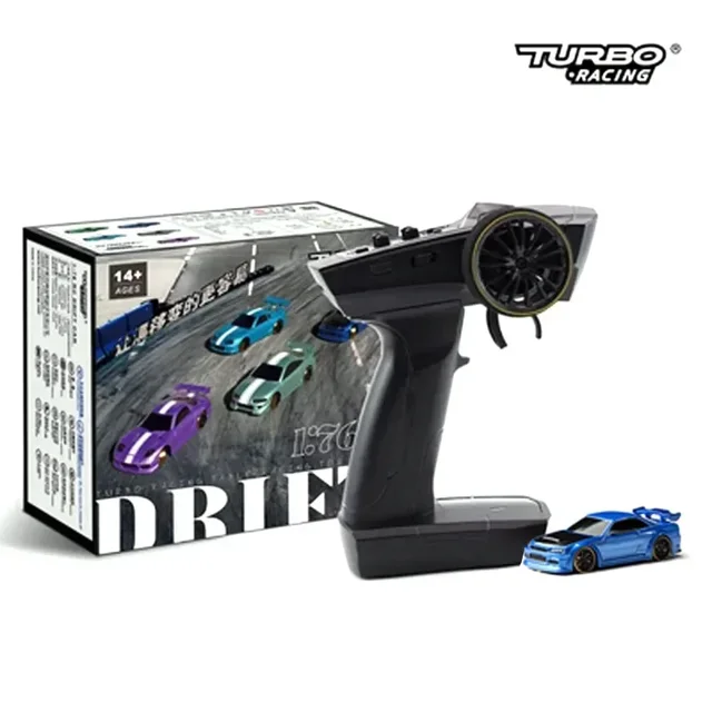 Turbo Racing 1:76 Mini Remote Control Drift Car C61 C62 C63 C64 Small Proportional Rear Drive Jdm Toy Gift Safe And Reliable