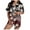 Wine, variant on VBARHMQRT Winter Outfits for Women 2024 Women Business Casual Outfits Women's Christmas Tree Printed Silk Satin Short Sleeve Button Sleepwear Set
