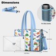 thumbnail image 5 of Teacher Tote Bag,Colorful Dinosaur Assortment Pattern Teacher Utility Tote Bag,Large Work Tote Bags for Women with Multiple Pockets,Top Zipper Closure,13.8x10.6x6.7 Inch, 5 of 5