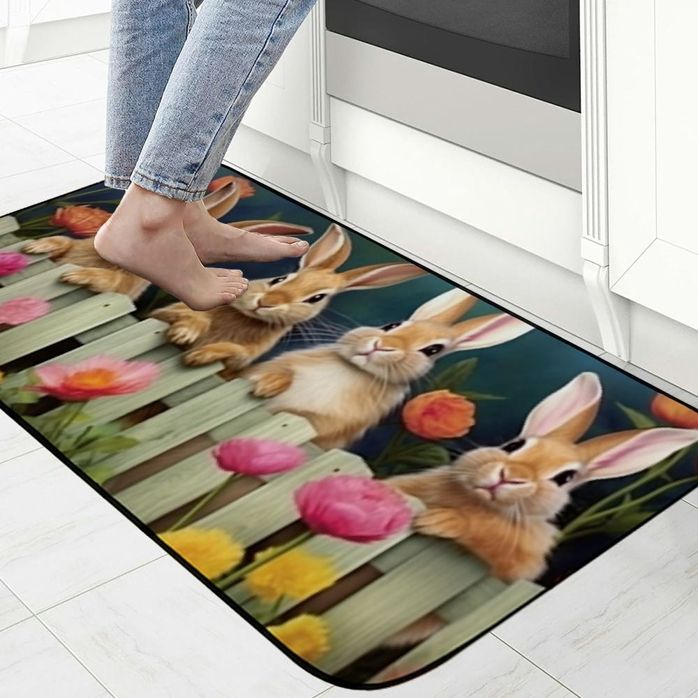 Heduofu Spring Garden Decorative Door Mat, Door Mat with Non-Slip Rubber Backing, Cleaning, Traps Dirt, for Entry, Patio, Garage 19.68*47.24 in