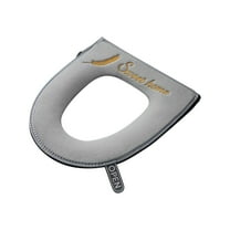 Leodye 1PCS Winter Adhesive Toilet Seat Pad - Warm Cover, Household Toilet Ring Cushion -16.9x14.5x0.79in