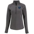 thumbnail image 2 of Women's-Cutter & Buck  Heather Black San Jose Earthquakes Peshastin Eco Fleece Recycled Half-Zip Pullover Top, 2 of 3