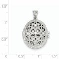 thumbnail image 2 of Sterling Silver CZ Locket QP1454 (30mm x 20mm), 2 of 2