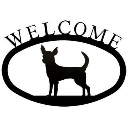 Village Wrought Iron WEL-240-S Welcome Sign-Plaque - Chihuahua - Dog