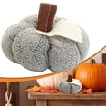 thumbnail image 3 of Autumn Pumpkins 3Pcs Rustic Farmhouse Crochet Knit Faux Pumpkins for Fall Harvest Thanksgiving Halloween Mantel Table Decor(Grey), 3 of 5