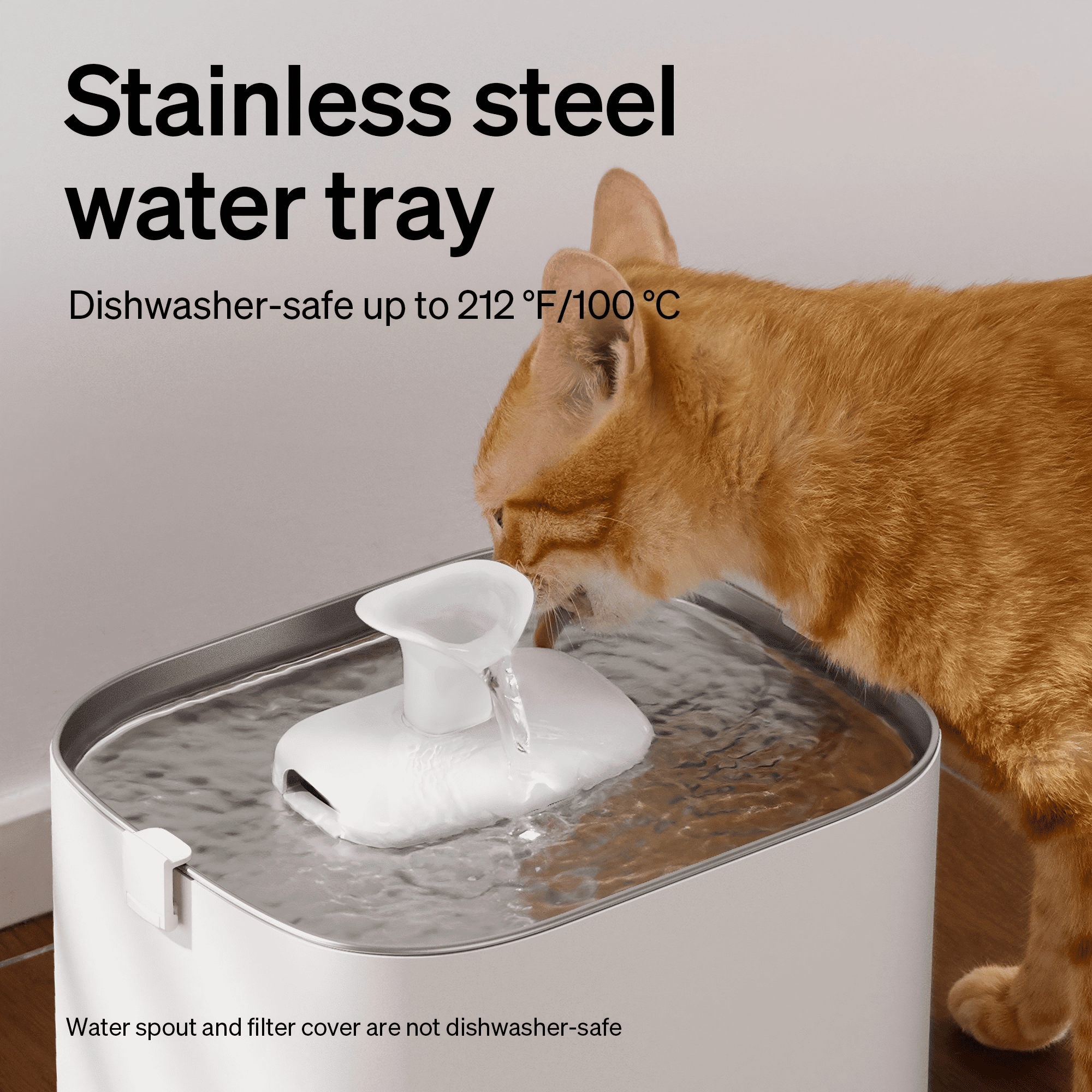PETLIBRO Upgrade Cat Water Fountain Stainless Steel Tray, Dockstream 2 Cat Fountain Indoor, 3L/101oz Auto Cat Fountains for Drinking, App Monitoring Pet Water Fountain Dog, 5G WiFi