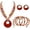 Brown, variant on Orange Jewelry Sets for Women 4 Pcs Chunky Beaded Mrs Roper Costume Jewelry for Women Boho Multi Strand Colorful Shell Necklace for Women(ST0026-Orange)