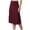 Wine, variant on Skirts for Women Skirt Women's Solid Lightweight Flare Midi Skirt with Elastic Waistfront Closure Easy Wear Flowy A-Line for Everyday Comfort and Versatility L
