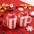 thumbnail image 4 of Bow Ceramic Mug, Cute Bow Shape Coffee Mug with Handle & Lid, Unique Drinking Cup for Coffee &Tea Lovers, Valentine's Day Drinkware Holiday Gifts (Pink), 4 of 7