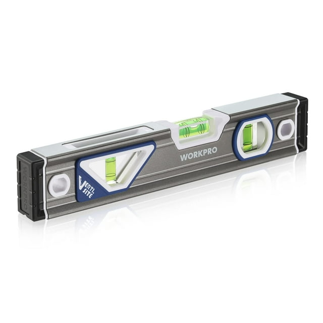 Torpedo Level WORKPRO de 25 cm con 3 frascos de burbujas, aleación de aluminio