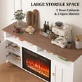 thumbnail image 5 of Waleaf 58" Farmhouse Fireplace TV Stand up to 65" with 23" Electric Fireplace,Media TV Console with Open Storage Shelves and Cabinets for Living Room, 5 of 7
