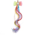 thumbnail image 2 of 4 piezas de horquilla con rizos, peluca para niña, cabello trenzado, accesorio para el cabello con lazo de estrella de princesa unicornio, fiesta de disfraces JM, 2 of 5