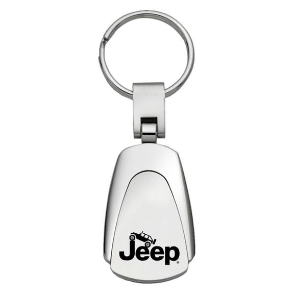 Jeep Climbing Teardrop Key Chain (Silver)