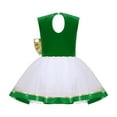 thumbnail image 4 of TiaoBug Kids Girls Christmas Mrs Santa Claus Costume Candy Cane Sleeveless Dance Leotard Tutu Dress Green 12, 4 of 6