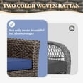 thumbnail image 6 of EAGLE PEAK Ocean Vista Set of 2 Patio Variated Brown All-weather PE Wicker Single Dinnning Chairs with Extended Armrest, Blue Cushions, 6 of 9