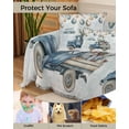 thumbnail image 4 of Blue Truck Christmas Sofa Covers for 3 Cushion, Washable Couch Cover for Sectional Sofa Slipcovers with Tassel, Xmas Balls Snowflake Vintage Loveseat Covers Futon Cover Blanket 71''x118'', 4 of 8