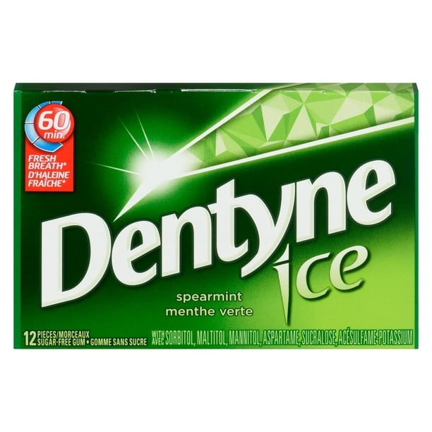 Dentyne Ice Menthe verte, gomme sans sucre, 1 paquet (12 morceaux) 16 x 235 mL