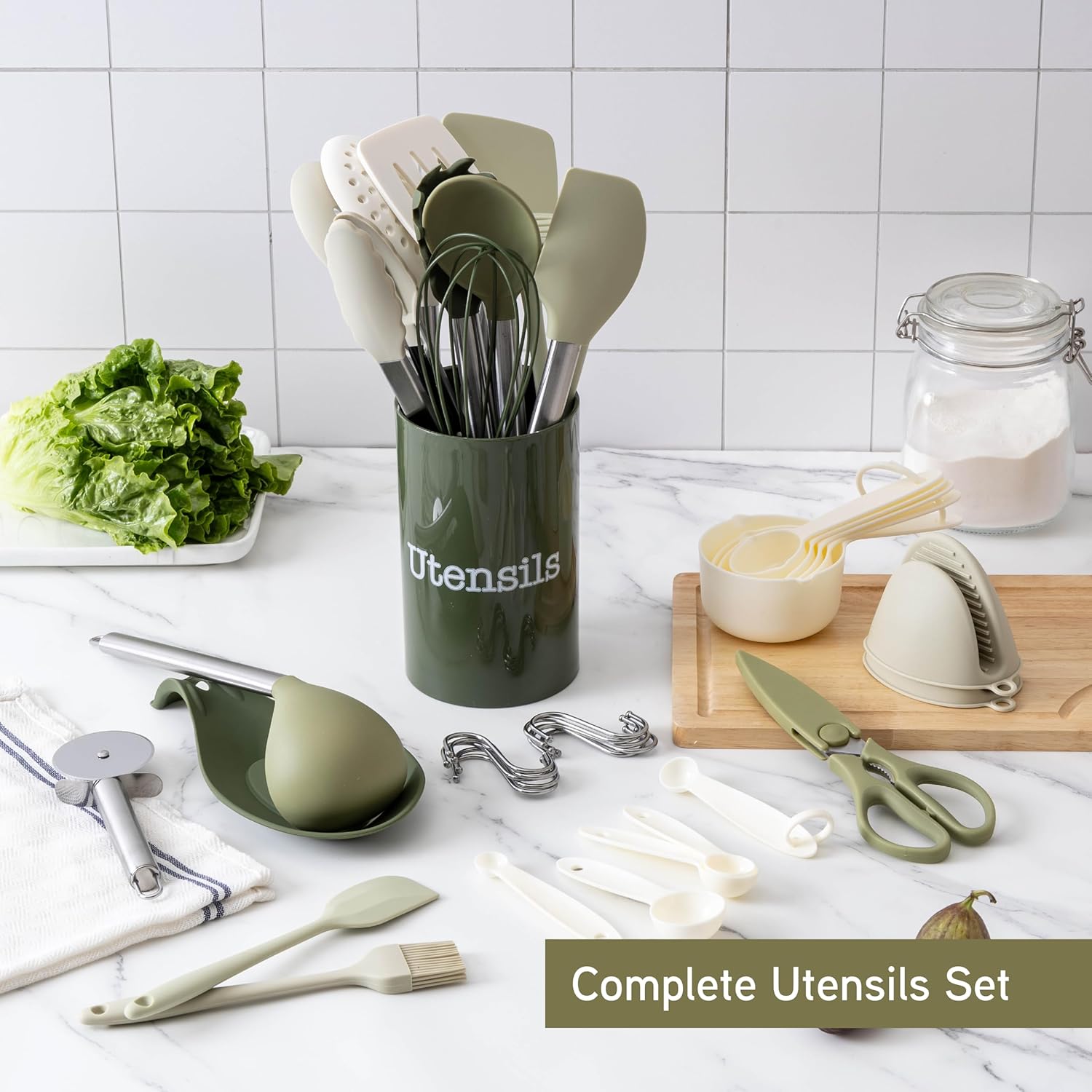 Cook With Color Silicone Cooking Utensils Set, 38 Pieces, Green photo 3