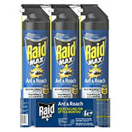 Raid Max Ant and Roach Killer 3ct, 14.5 oz