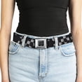 thumbnail image 3 of Buckle-Down Belt, Seatbelt Buckle Belt, Scribble Checker Black White, 34 to 52 Inches, 3 of 7